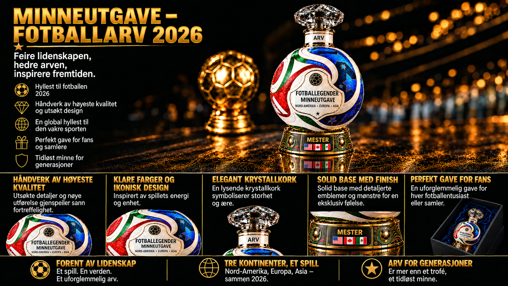 Egen ære: 2026 matchball whiskykaraffel – tradisjon