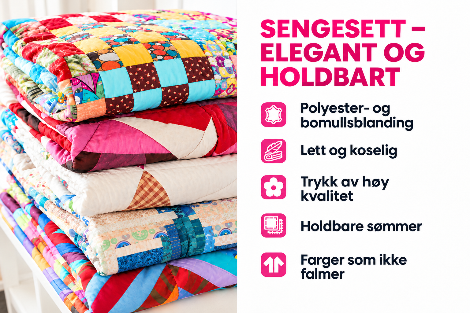 Rustikk solsymfoni 3-delt sengesett