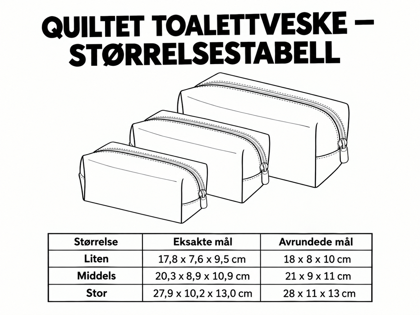 Ballongquiltet toalettveske