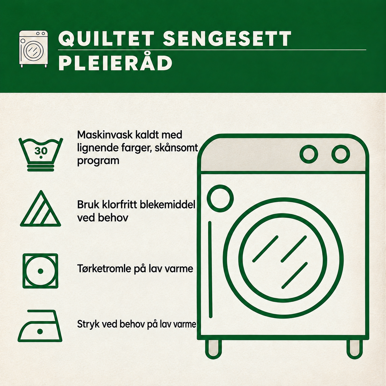 3-delt quiltet sengesett - Glede i skogen