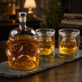 Sett whiskykaraffel og glass