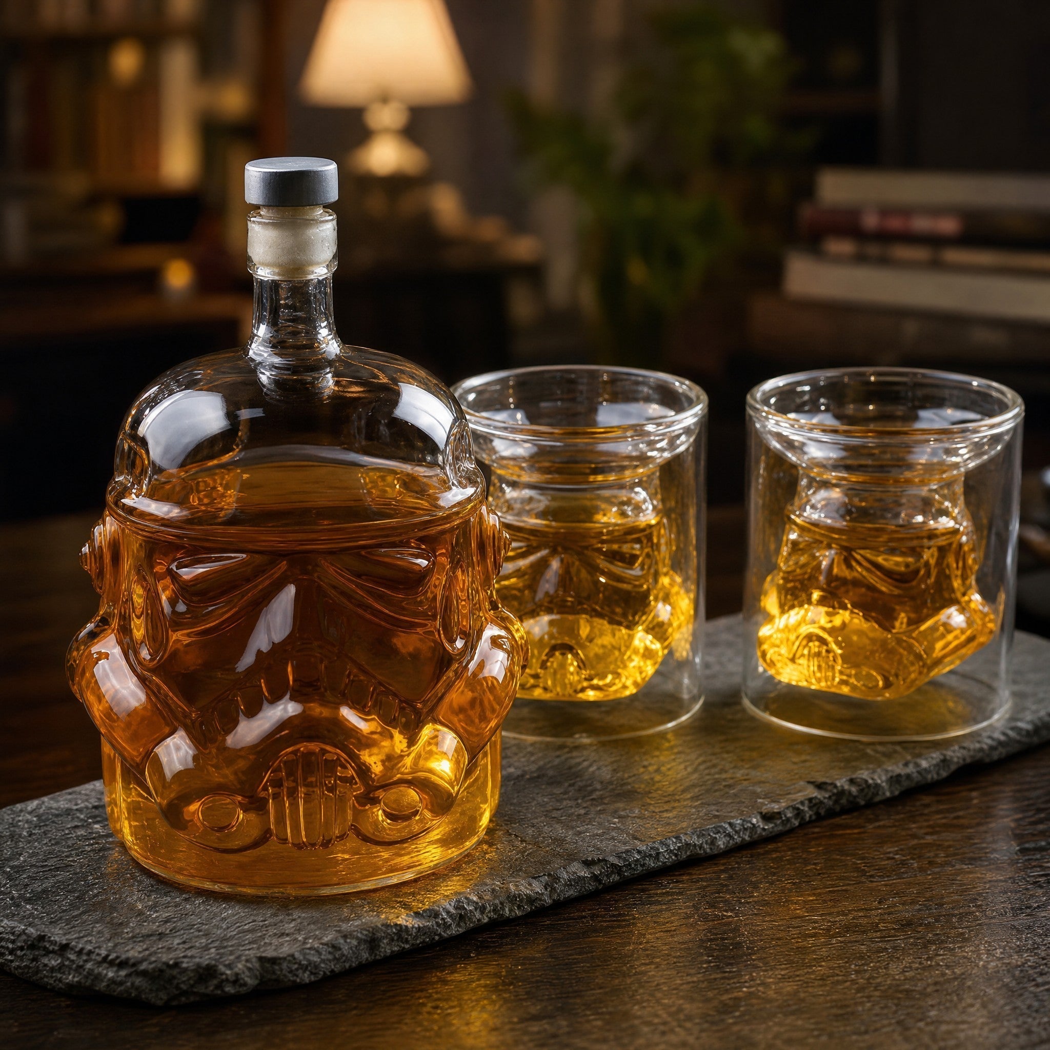 Sett whiskykaraffel og glass