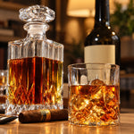 Sett whiskykaraffel og glass