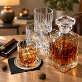 Sett whiskykaraffel og glass