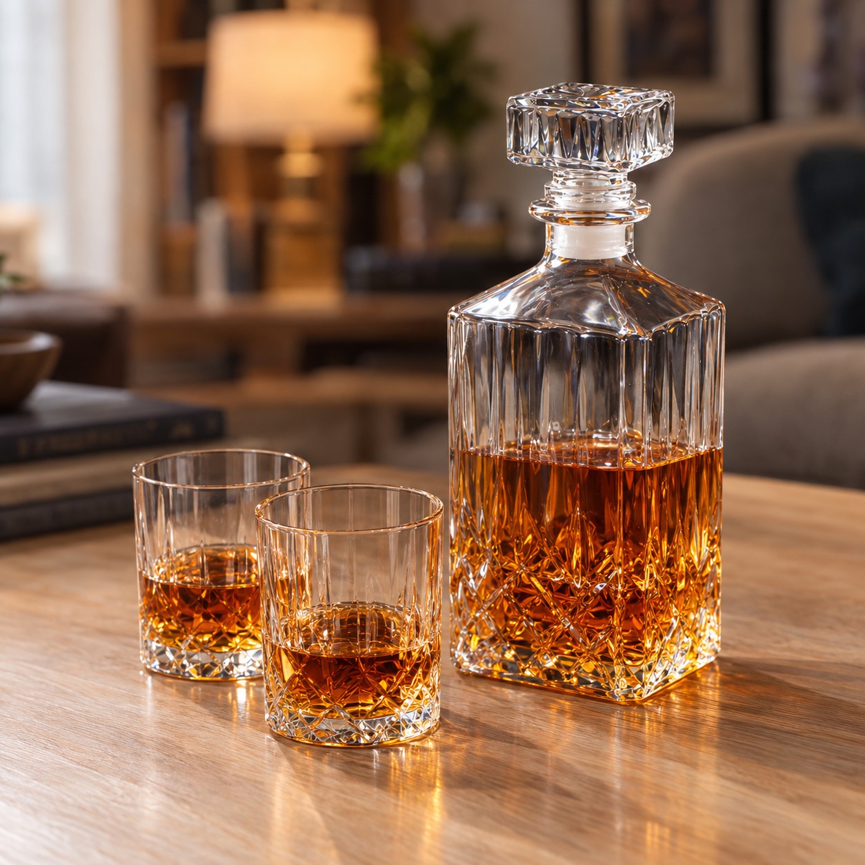 Whiskykaraffel – Sett med flaske og glass