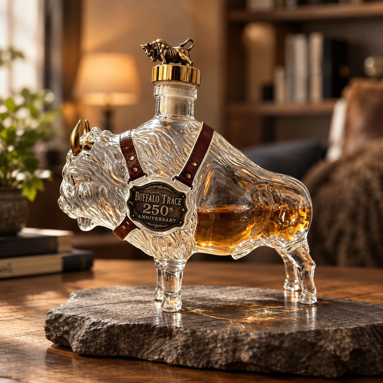 Håndblåst whiskykaraffel av borosilikatglass – Bison 350 ml